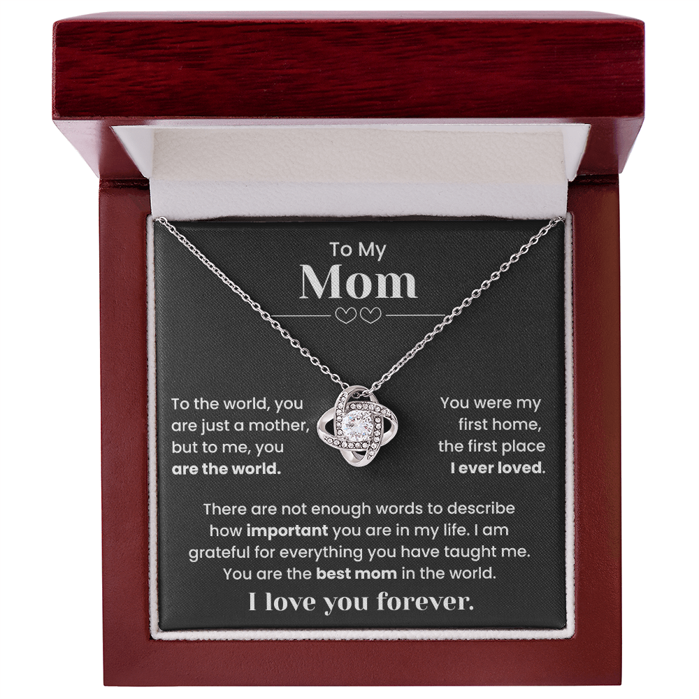 To My Mom – "You Are My Whole World" Heartfelt Necklace