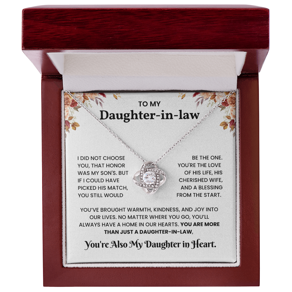 To My Daughter-in-law – "You Still Would Be The One" Love Knot Necklace