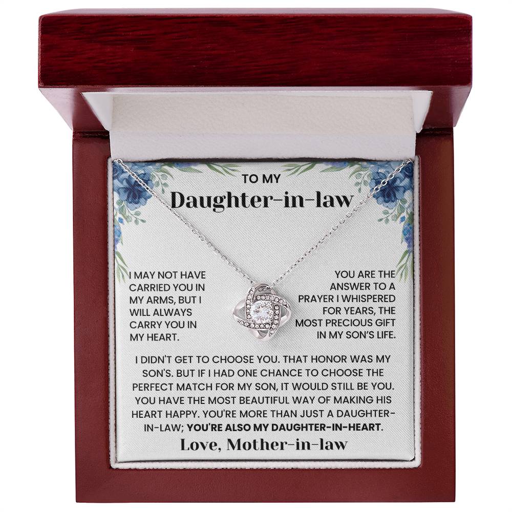 To My Daughter-in-law - "Answer to a Prayer" Love Knot Necklace