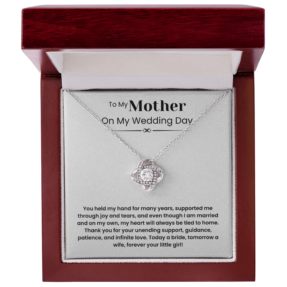 To My Mother – ''Forever Your Little Girl'' Love Knot Necklace