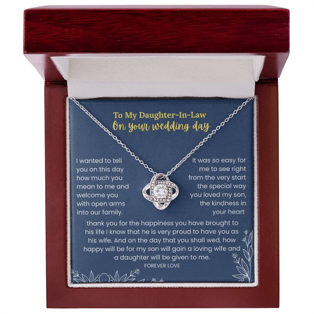 To My Daughter-In-Law - "On Your Wedding Day" Love Knot Necklace
