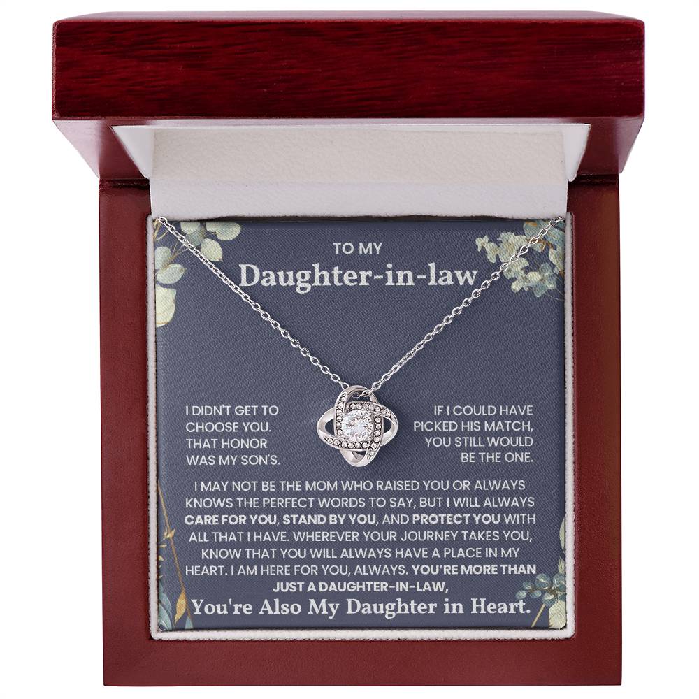 (Best Seller) To My Daughter-in-law – I Will Always Care For You, Stand By You - Love Knot Necklace
