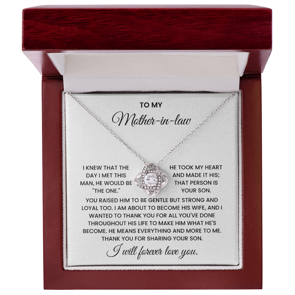 To My Mother-in-law – "Thank You for Raising the Man I Love" Sentimental Jewelry Gift