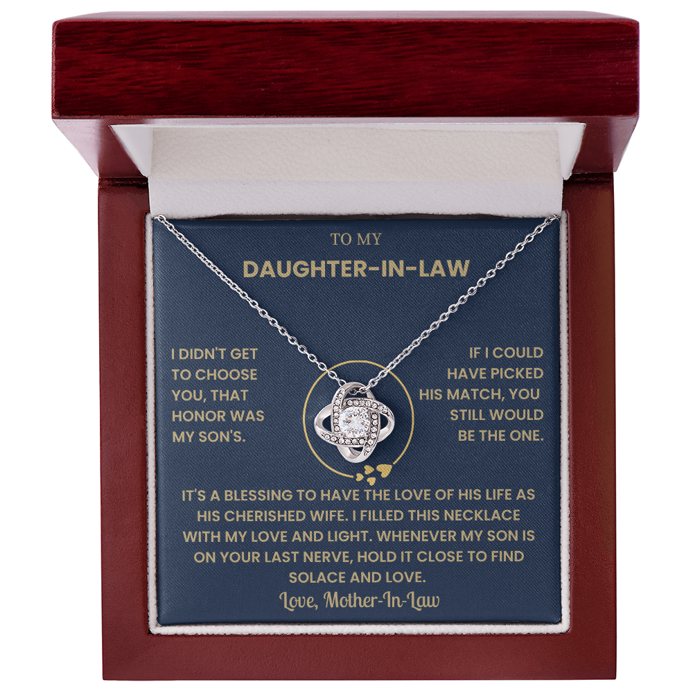 To My Daughter-in-Law – “You Still Would Be the One” Love Knot Necklace