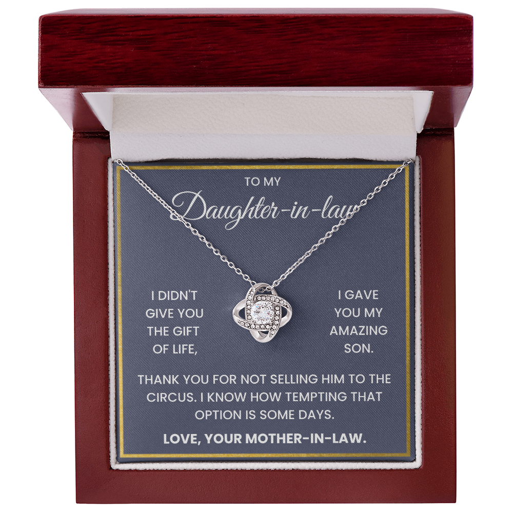 To My Daughter-in-law: Heartfelt & Humorous Gift Necklace