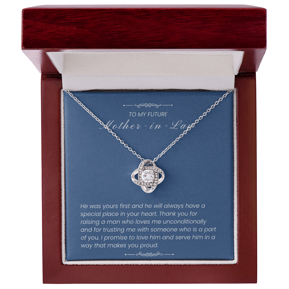 To My Future Mother-in-Law - "A Special Place in Your Heart" Love Knot Necklace