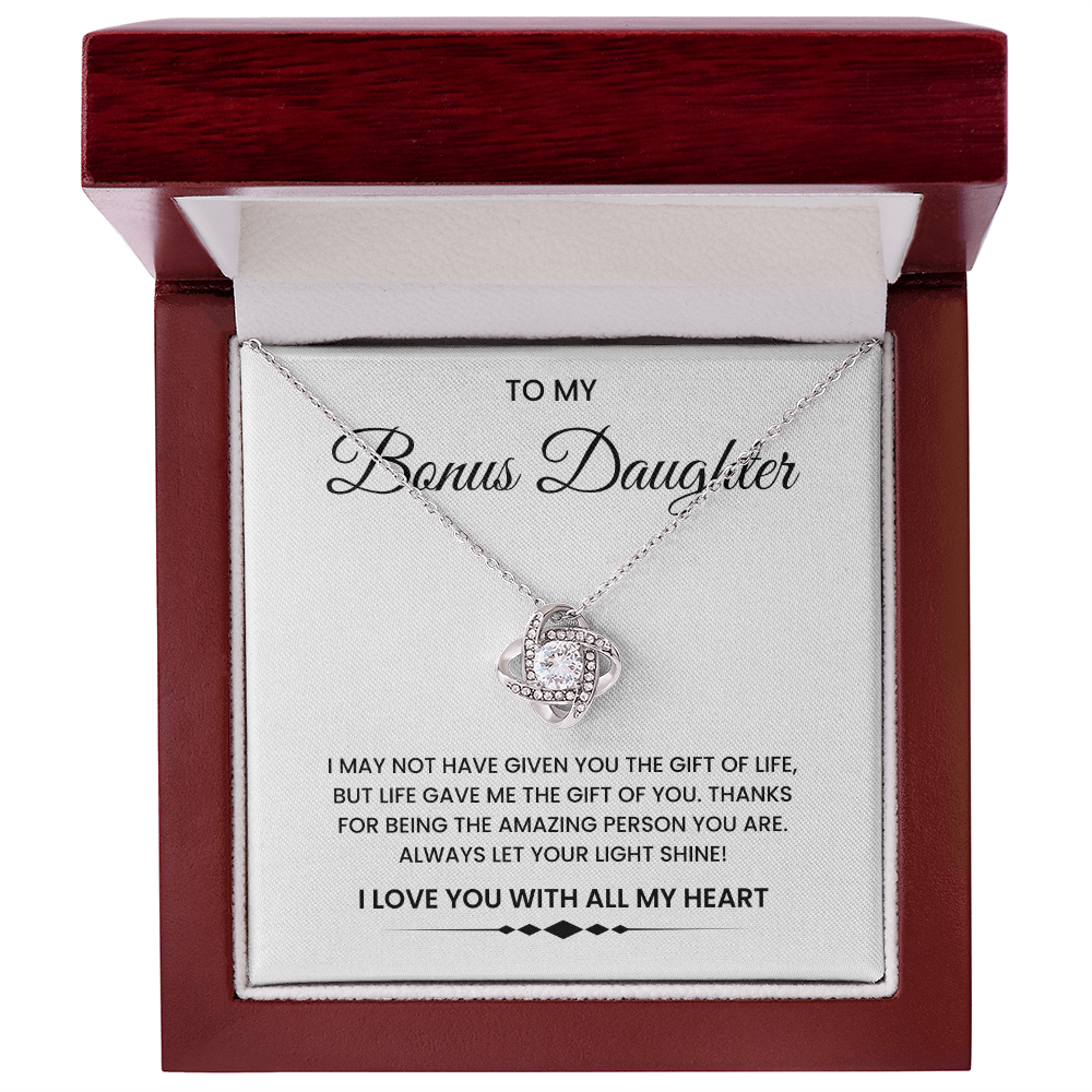 To My Bonus Daughter “Gift of You” Heartfelt Necklace