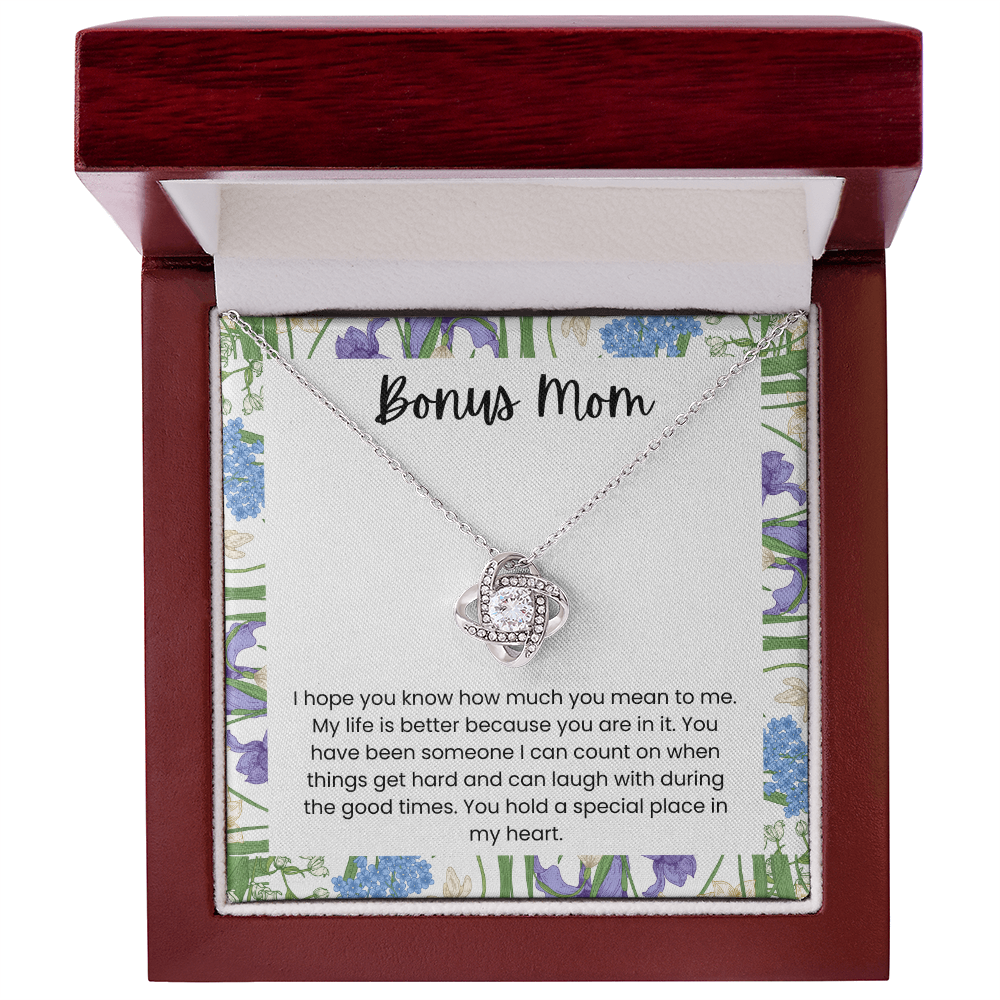 Bonus Mom - "A Special Place in My Heart" Love Knot Necklace