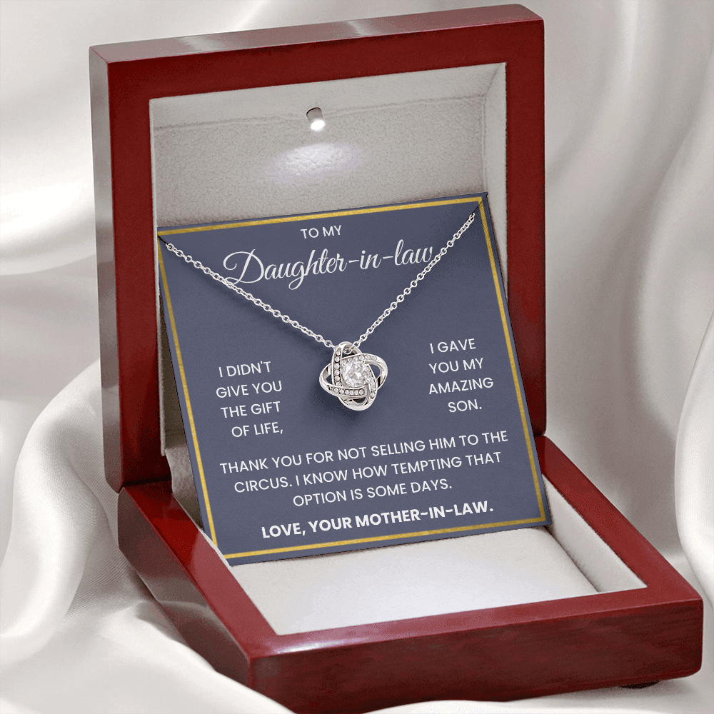 To My Daughter-in-law: Heartfelt & Humorous Gift Necklace