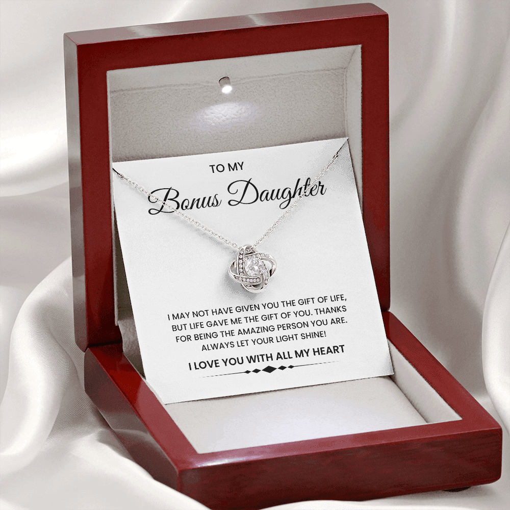To My Bonus Daughter “Gift of You” Heartfelt Necklace