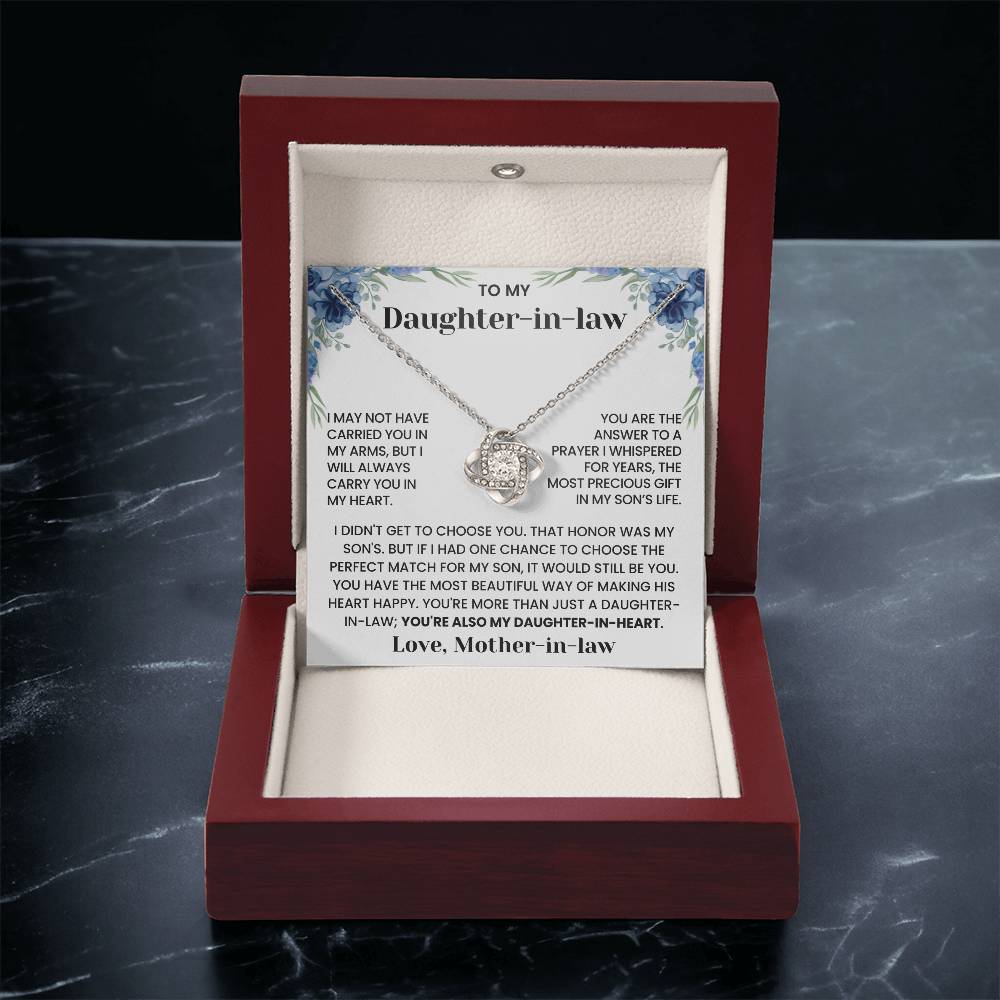 To My Daughter-in-law - "Answer to a Prayer" Love Knot Necklace