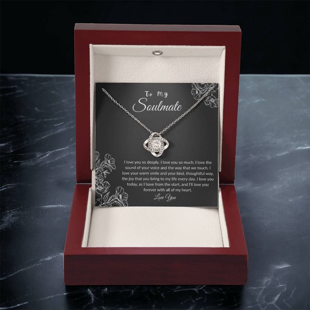 To My Soulmate - "Love You So Deeply" Love Knot Necklace