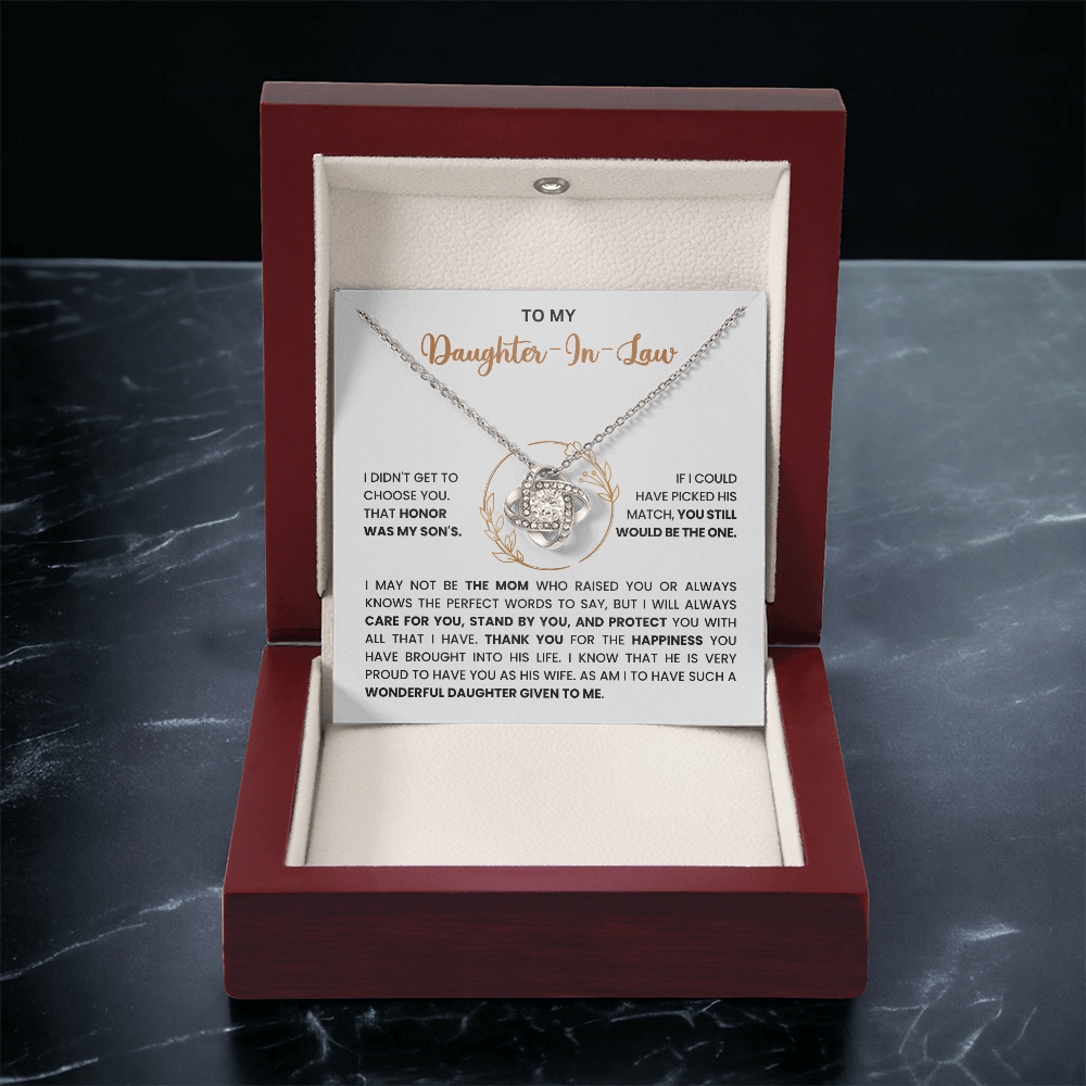 To My Daughter-in-Law – “You Still Would Be The One” Love Knot Necklace