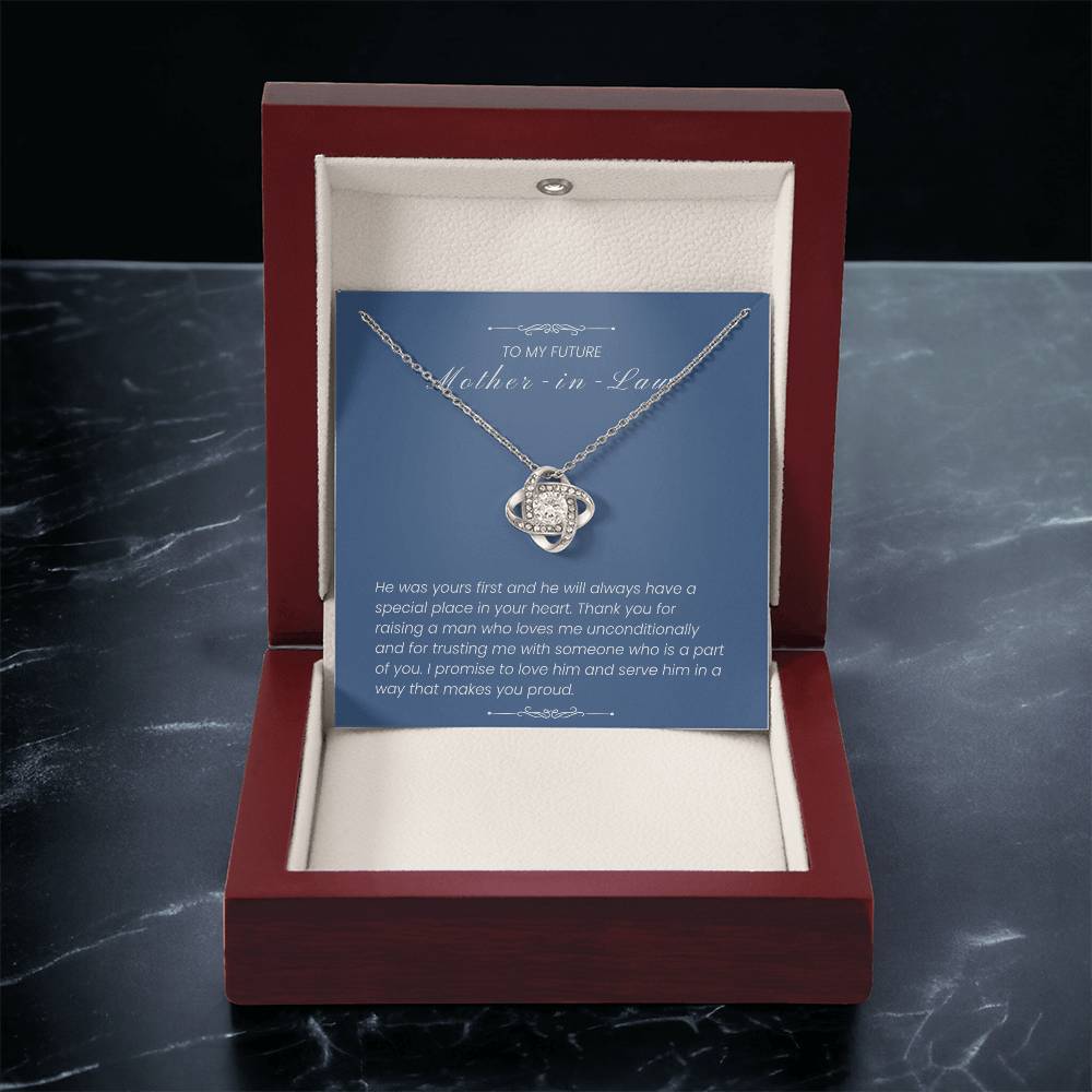 To My Future Mother-in-Law - "A Special Place in Your Heart" Love Knot Necklace