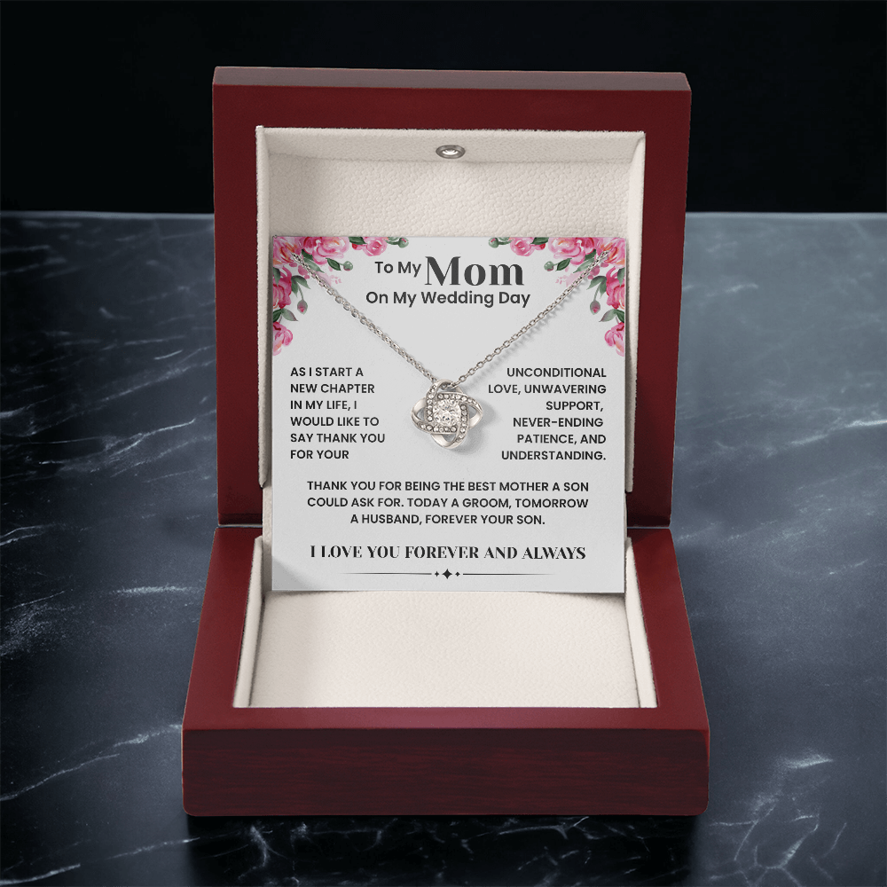 To My Mother – ''Forever Your Son'' Love Knot Necklace