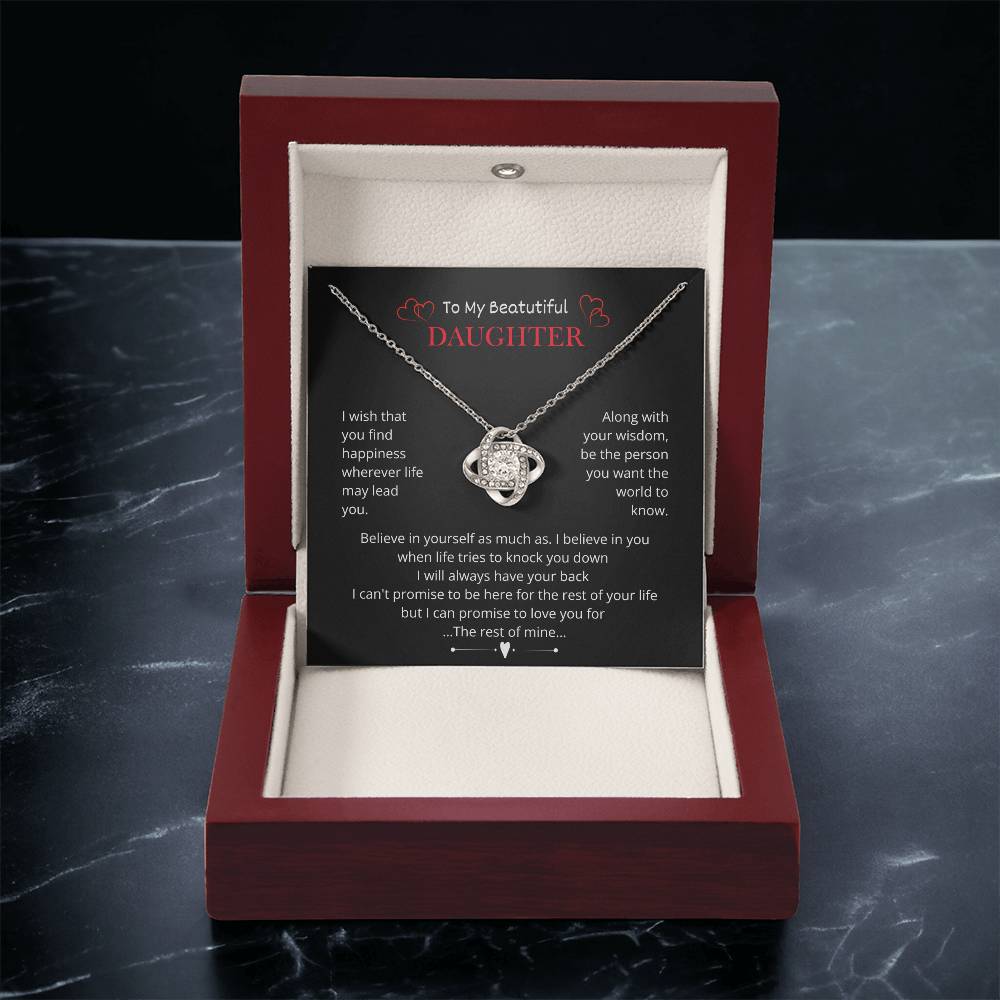 To My Daughter – “Rest of Mine” Love Knot Necklace