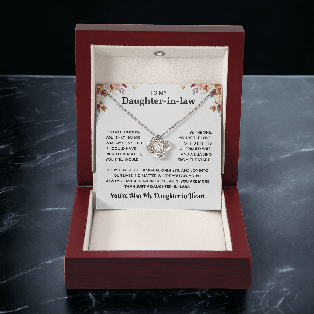 To My Daughter-in-law – "You Still Would Be The One" Love Knot Necklace