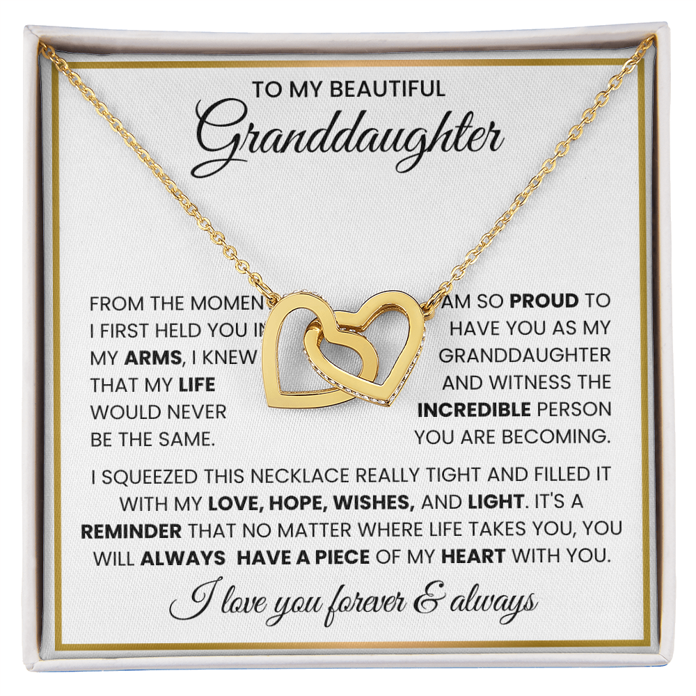 To My Beautiful Granddaughter “Piece of My Heart” Sentimental Gift Necklace