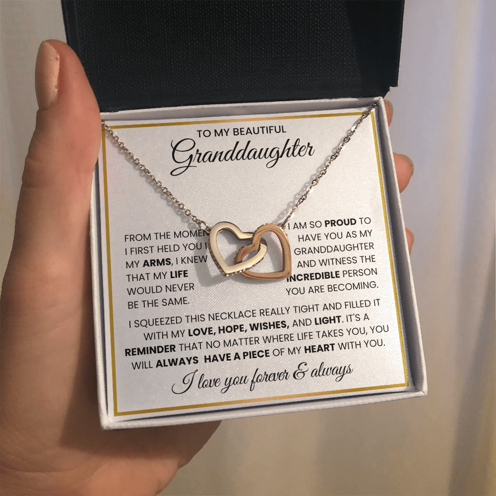 To My Beautiful Granddaughter “Piece of My Heart” Sentimental Gift Necklace