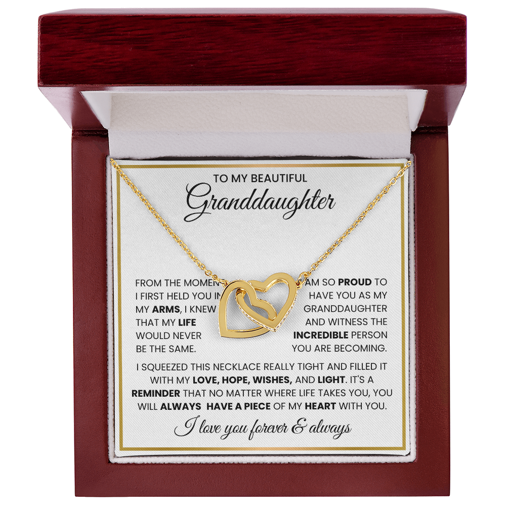 To My Beautiful Granddaughter “Piece of My Heart” Sentimental Gift Necklace