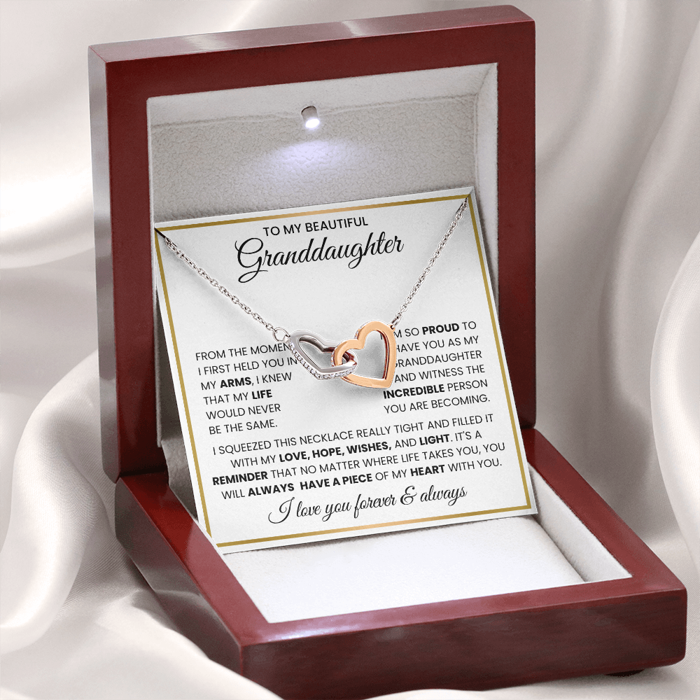 To My Beautiful Granddaughter “Piece of My Heart” Sentimental Gift Necklace