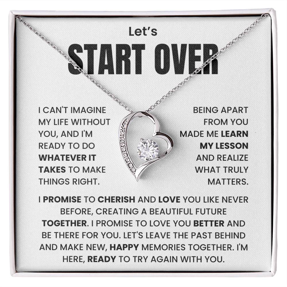 To My Love – “Let's Start Over” Forever Love Necklace