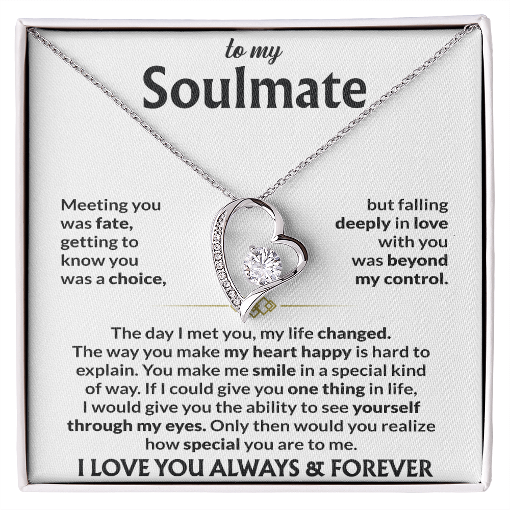 To My Soulmate Heartfelt Gift Necklace