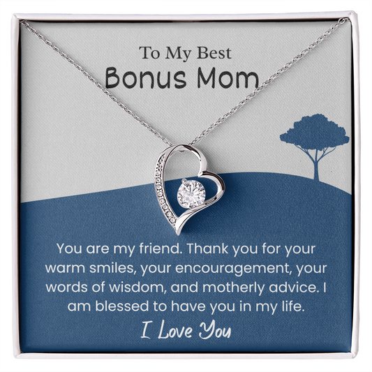 To My Bonus Mom – "Blessed to Have You" Forever Love Necklace