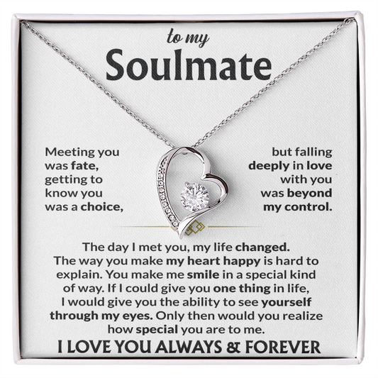 To My Soulmate - "The Day I Met You" Forever Love Necklace
