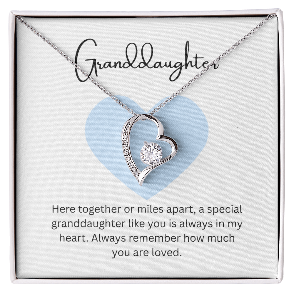To My Beautiful Granddaughter  – “To One of Life's Most Beautiful Chapters” Forever Love Necklace