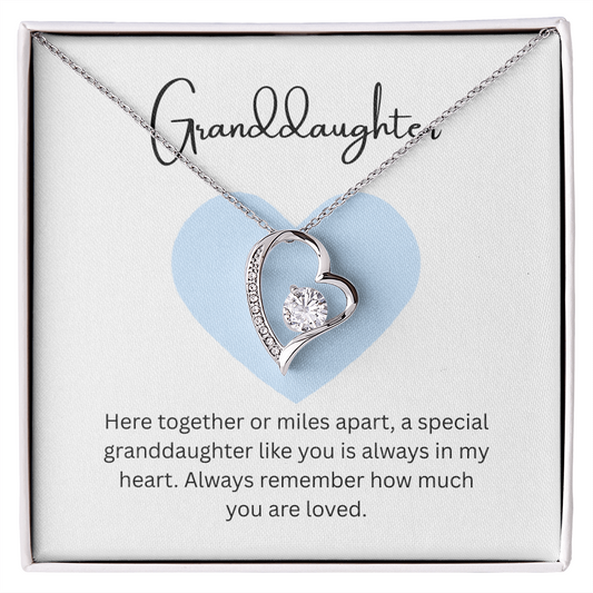 To My Beautiful Granddaughter  – “To One of Life's Most Beautiful Chapters” Forever Love Necklace