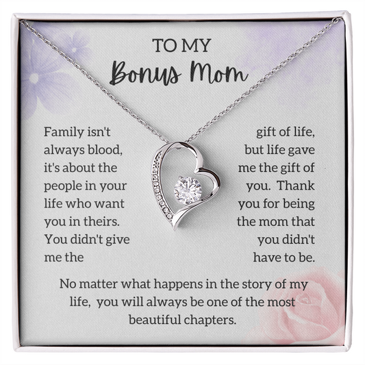 To My Bonus Mom - "My Most Beautiful Chapter" Forever Love Necklace