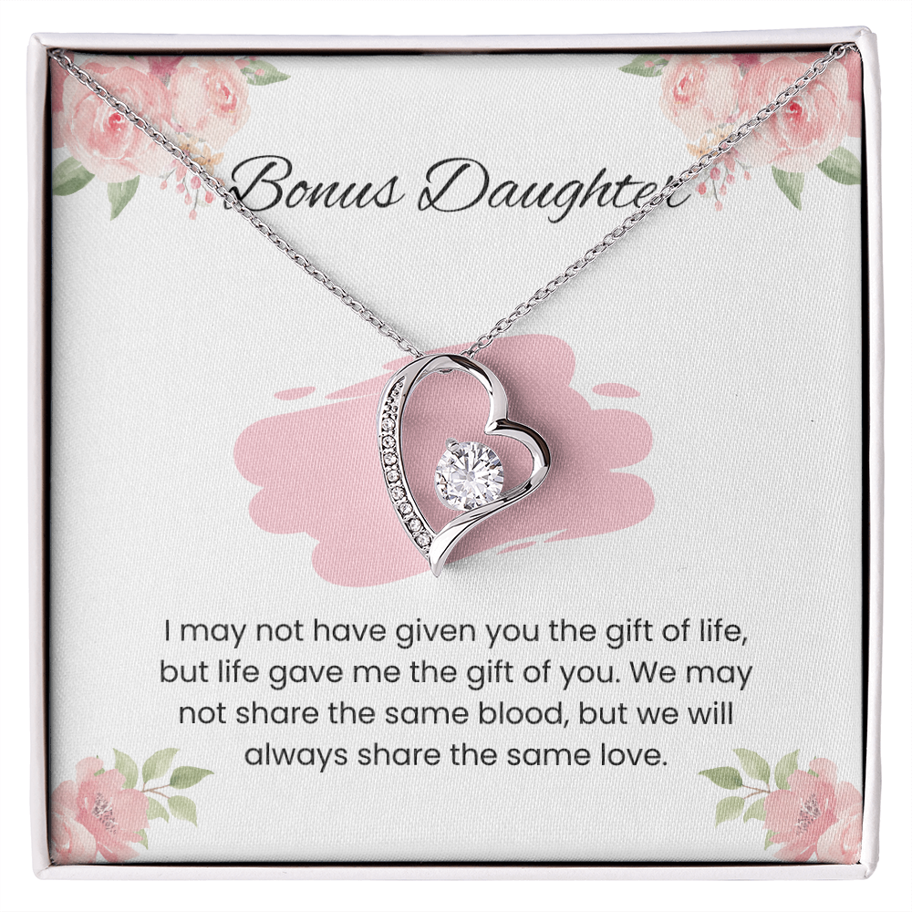 To My Bonus Daughter – “Gift of Love” Forever Love Necklace