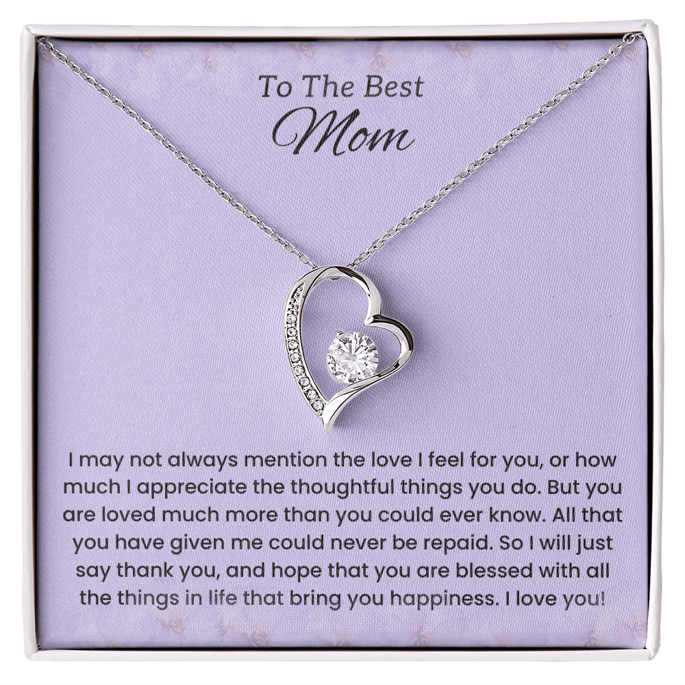 To My Mom - "Forever Grateful for Your Love" Forever Love Necklace