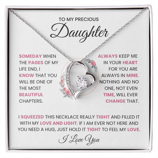 To My Precious Daughter “Beautiful Chapter of My Life” Heartfelt Gift Necklace