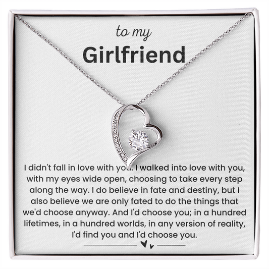 To My Girlfriend - "I'd Choose You in Every Lifetime" Forever Love Necklace