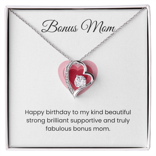 To My Bonus Mom – ''Happy Birthday'' Forever Love Necklace