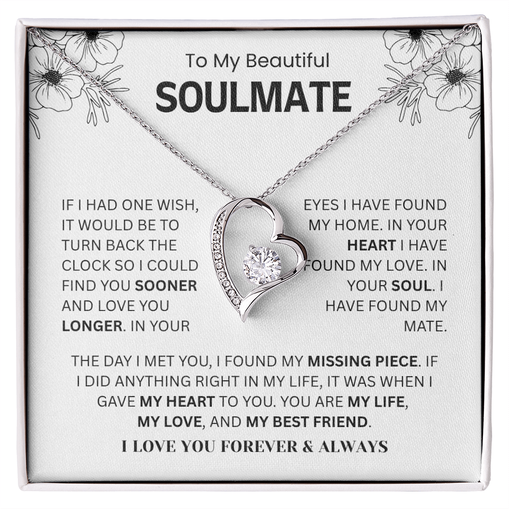To My Soulmate – “You Are My Missing Piece” Forever Love Necklace