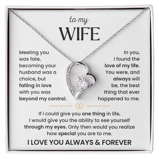 To My Wife – "Meeting you was fate" Forever Love Necklace