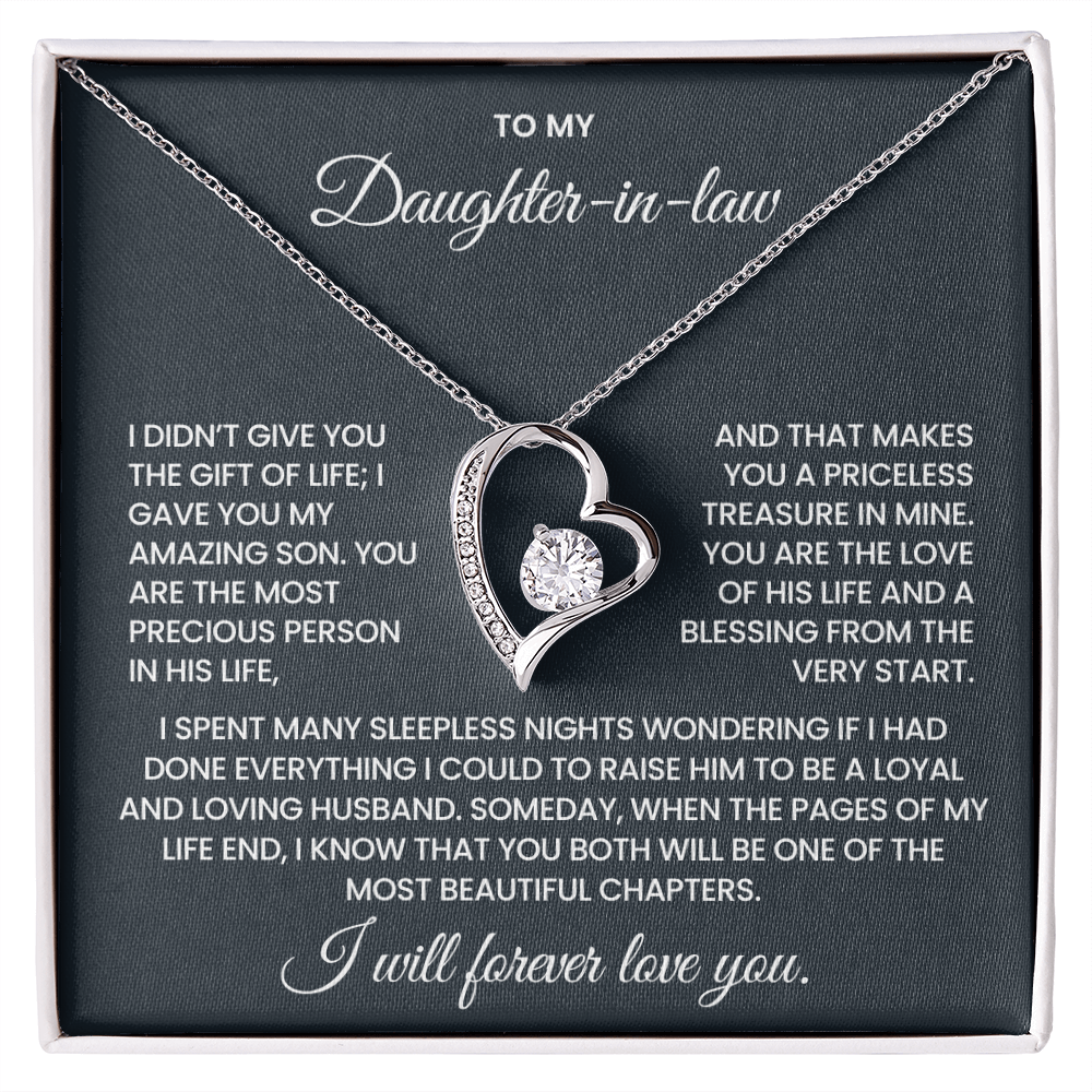To My Daughter-in-law – “A Priceless Treasure” Forever Love Necklace