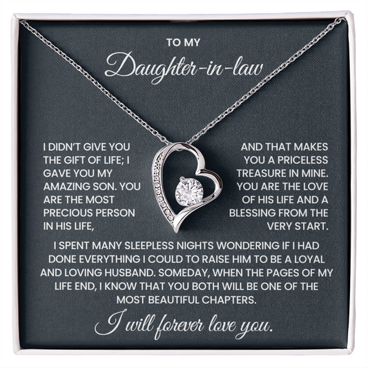 To My Daughter-in-law – “A Priceless Treasure” Forever Love Necklace
