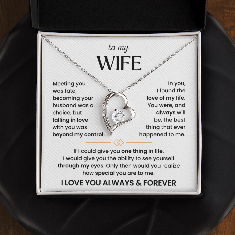 To My Wife – "Meeting you was fate" Forever Love Necklace