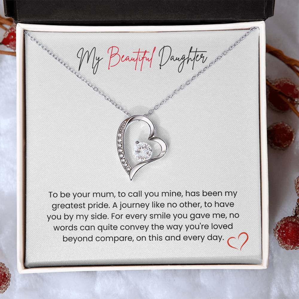 To My Beautiful Daughter – "My Greatest Pride" Forever Love Necklace