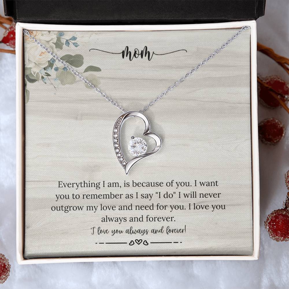To My Mom - "A Forever Bond on My Wedding Day" Forever Love Necklace