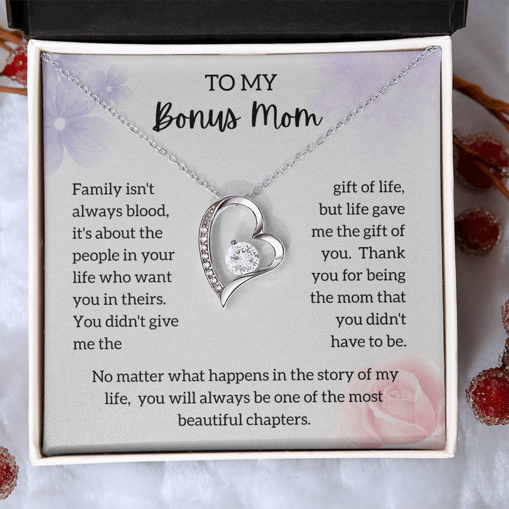 To My Bonus Mom - "My Most Beautiful Chapter" Forever Love Necklace