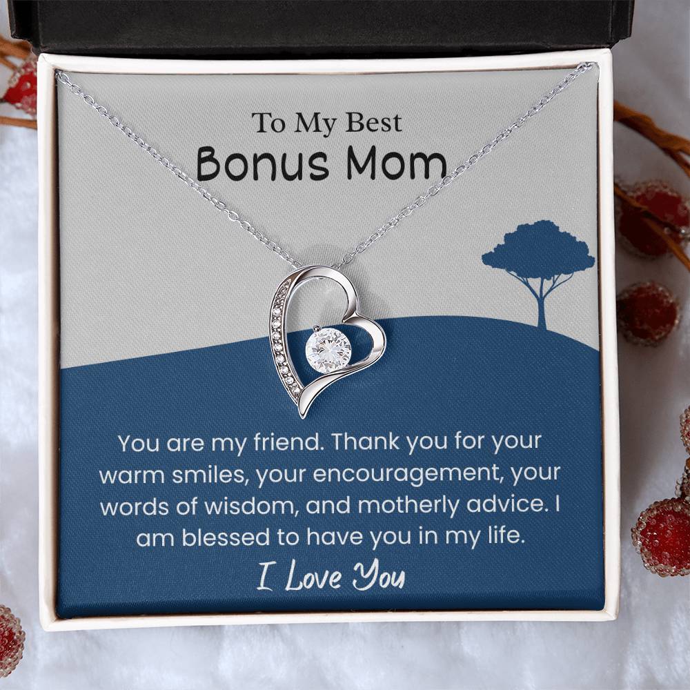 To My Bonus Mom – "Blessed to Have You" Forever Love Necklace