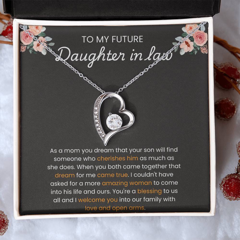 To My Daughter-in-Law – “A Blessing to Our Family” Forever Love Necklace