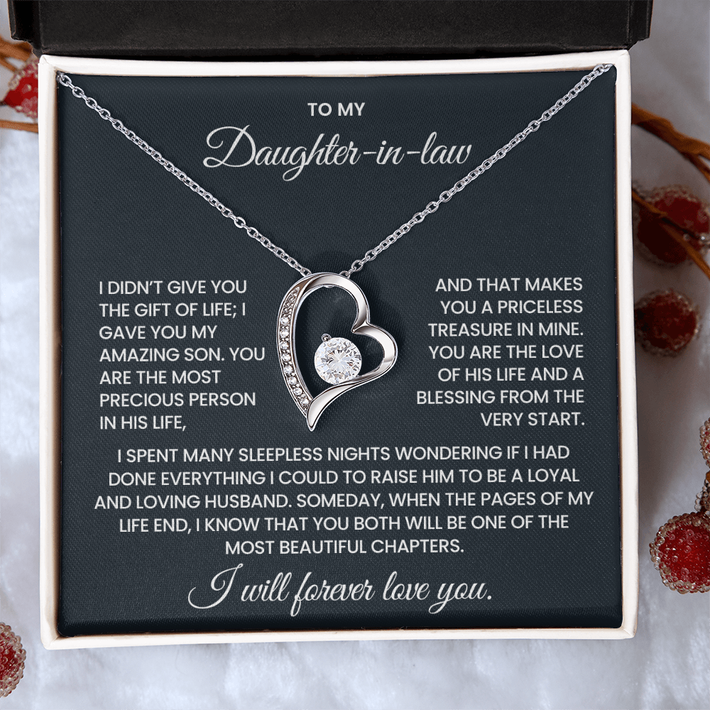 To My Daughter-in-law – “A Priceless Treasure” Forever Love Necklace