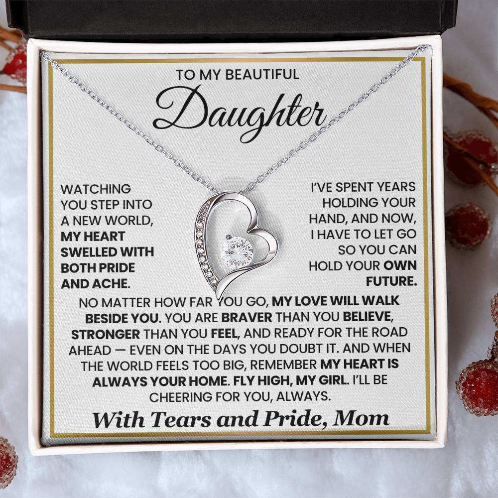 To My Daughter – “My Heart is Your Home” Forever Love Necklace