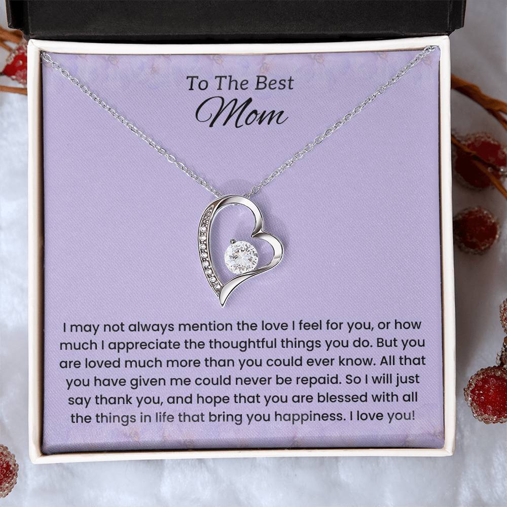 To My Mom - "Forever Grateful for Your Love" Forever Love Necklace